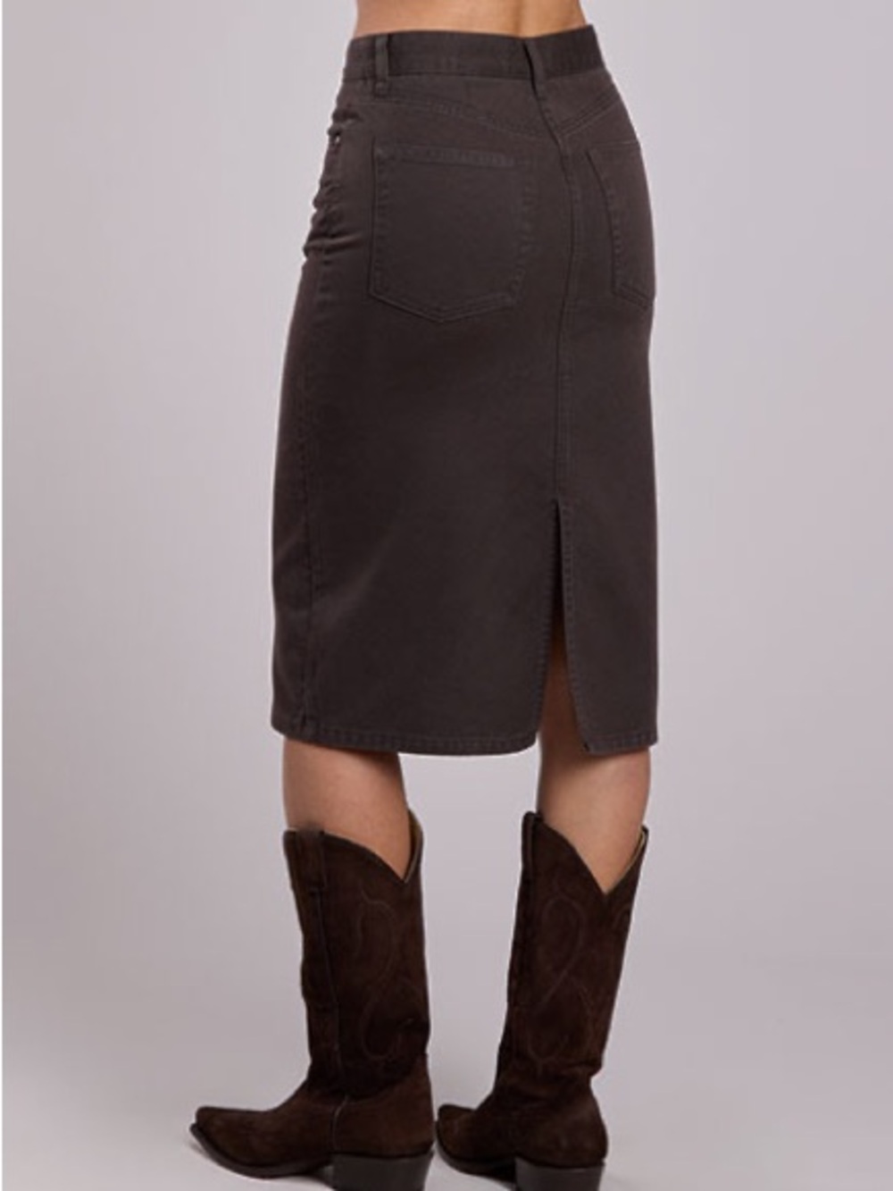 Stetson chocolate brown midi denim skirt - Picture 2 of 9
